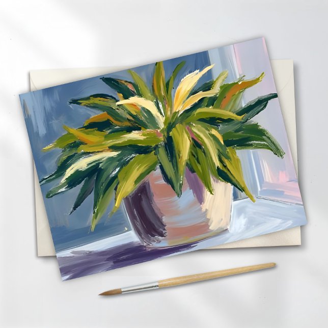 Snake Plant | Potted House Plant Painting Postcard (Creator Uploaded)
