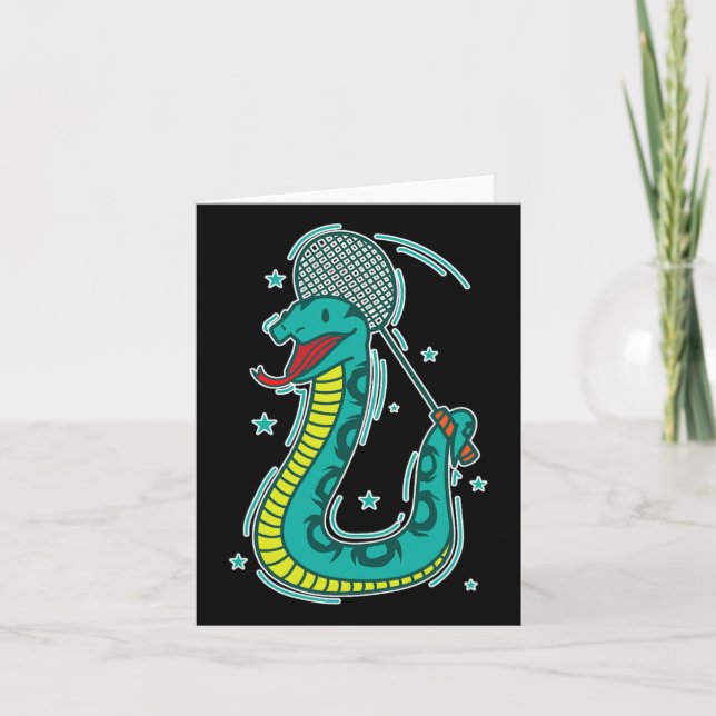 Snake Plays Badminton  Card (Front)