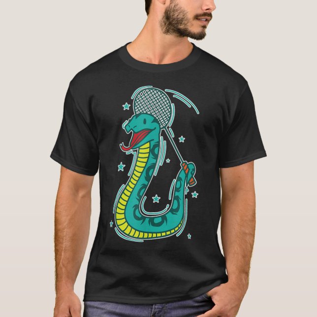 Snake Plays Badminton  T-Shirt (Front)