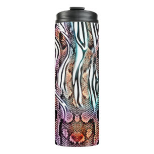 Snake Print, Animal print, ccolorful, Thermal Tumbler