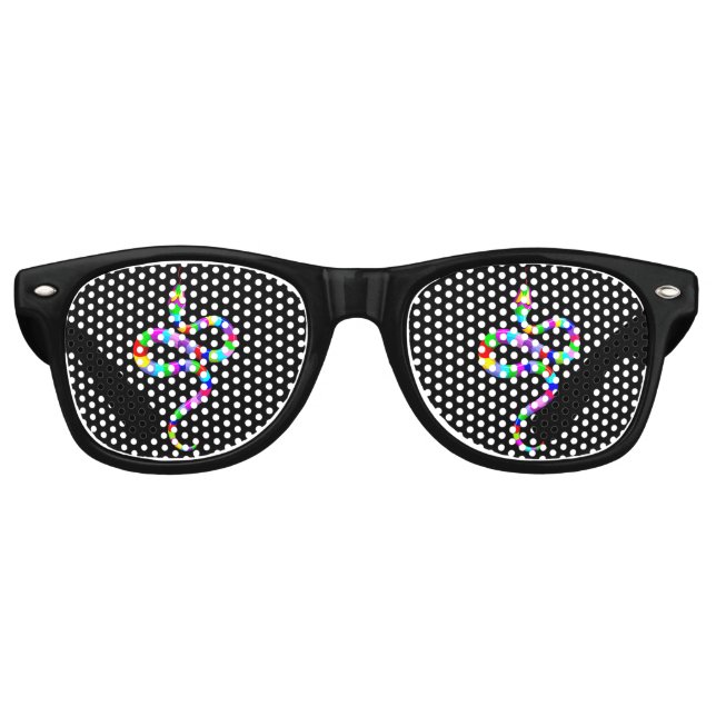 Snake Psychedelic Rainbow Colours Retro Sunglasses (Front)