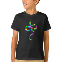 Snake Psychedelic Rainbow Kids Dark T-Shirt