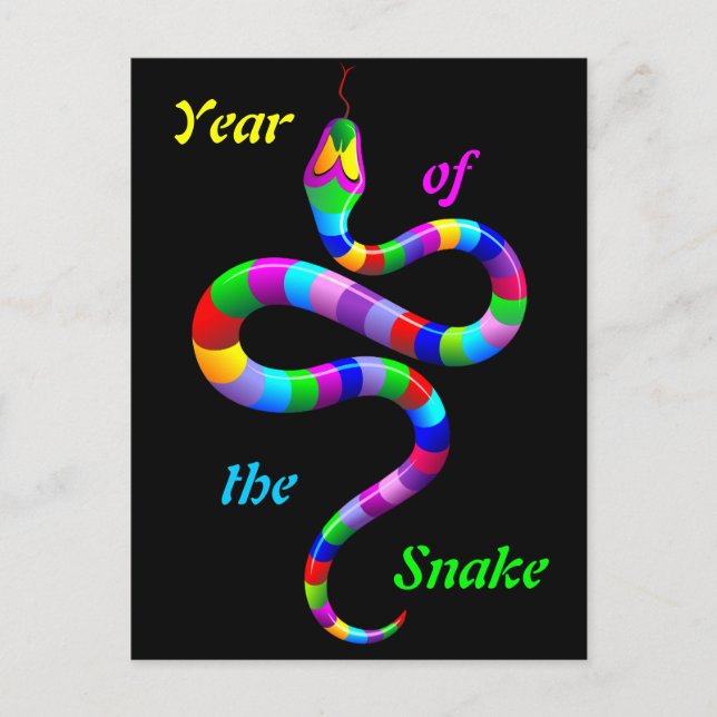Snake Psychedelic Rainbow Postcard (Front)