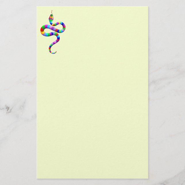 Snake Psychedelic Rainbow Stationery (Front)