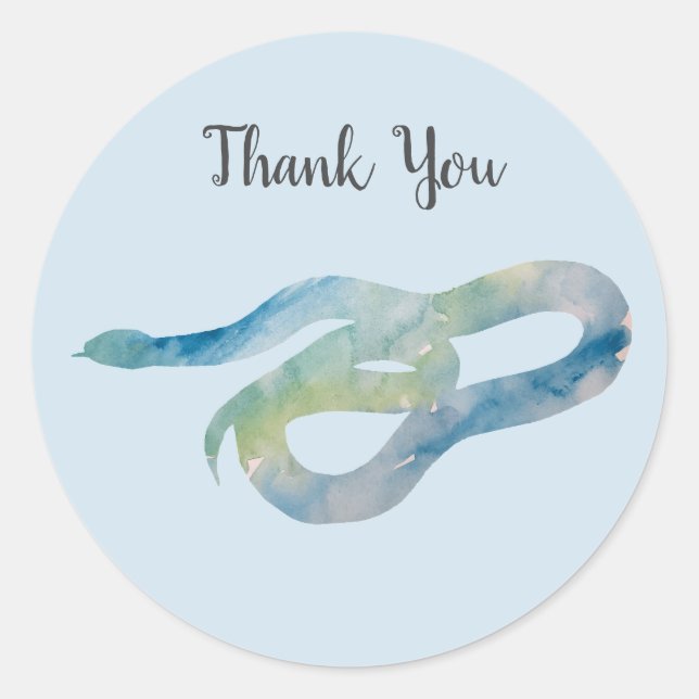 Snake Rainforest Reptile Party Thank You Stickers (Front)
