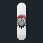 Snake Red Black Skateboard<br><div class="desc">A bold in your face snake serpent and griffin in red and black. Rich colours on a white background. The snake encircles a stone heart and the griffin is the background.</div>