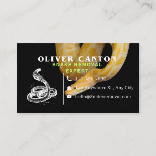 Snake removal expert business card