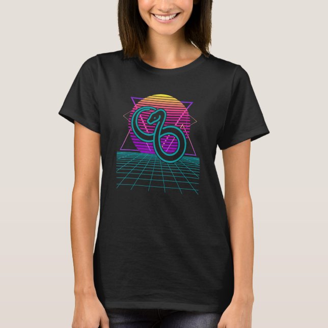 Snake Retro 80s Style Ball Python Boa Constrictor  T-Shirt (Front)