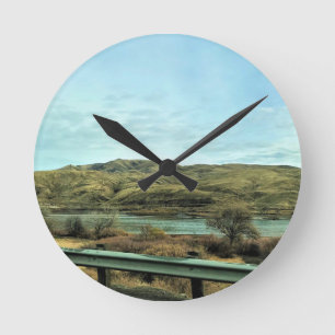 Snake River, Baker County, Oregon Canvas Print Round Clock