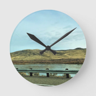 Snake River, Baker County, Oregon Canvas Print Round Clock