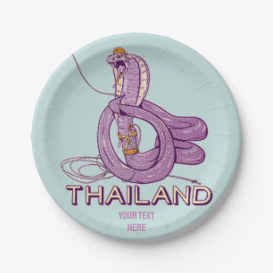 Snake Rock climbing Thailand Paper Plate