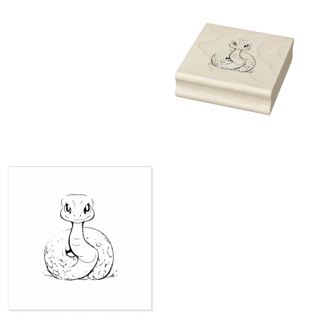 Snake Rubber Stamp (Stamped)