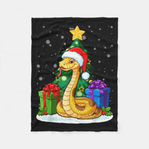 Snake Santa Hat Christmas Pajama Cute Animal Snowf Fleece Blanket