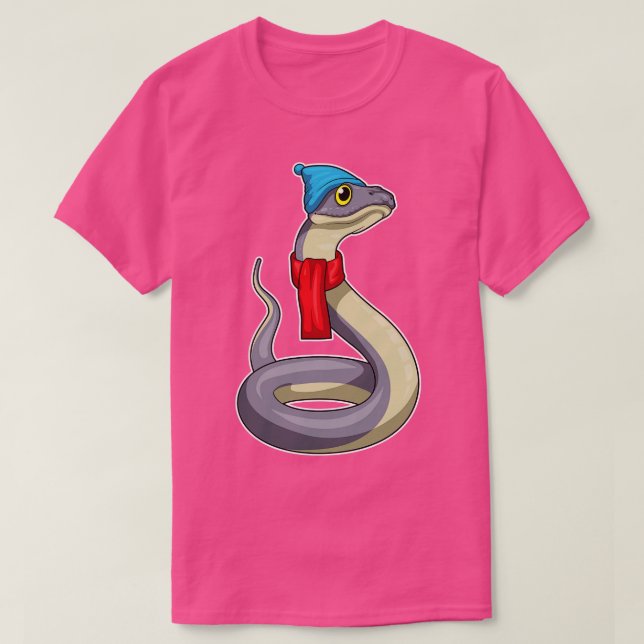 Snake Scarf Beanie T-Shirt (Design Front)