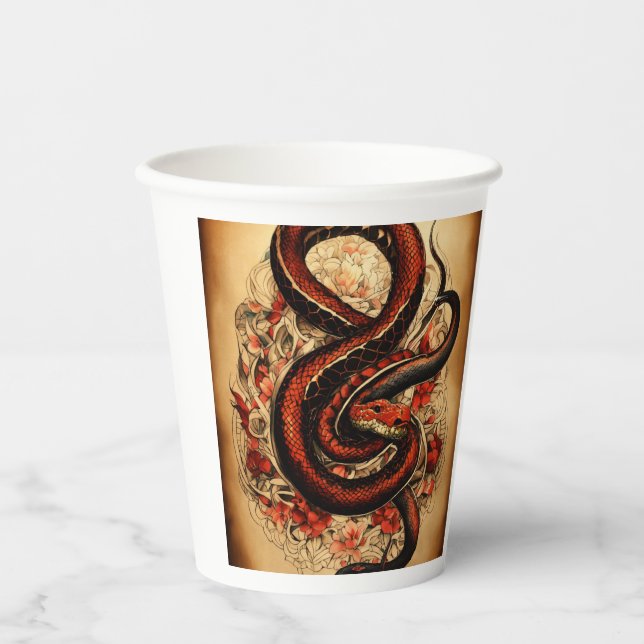  Snake Serpent Design Cup. Paper Cups (Front)