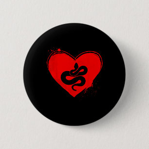 Snake Silhouette Heart Shape Valentine Snake Lover 6 Cm Round Badge
