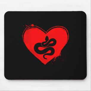 Snake Silhouette Heart Shape Valentine Snake Lover Mouse Pad