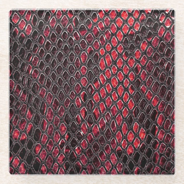 Snake skin: abstract background. glass coaster (Front)