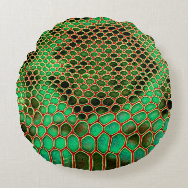 Snake skin background round cushion (Front)