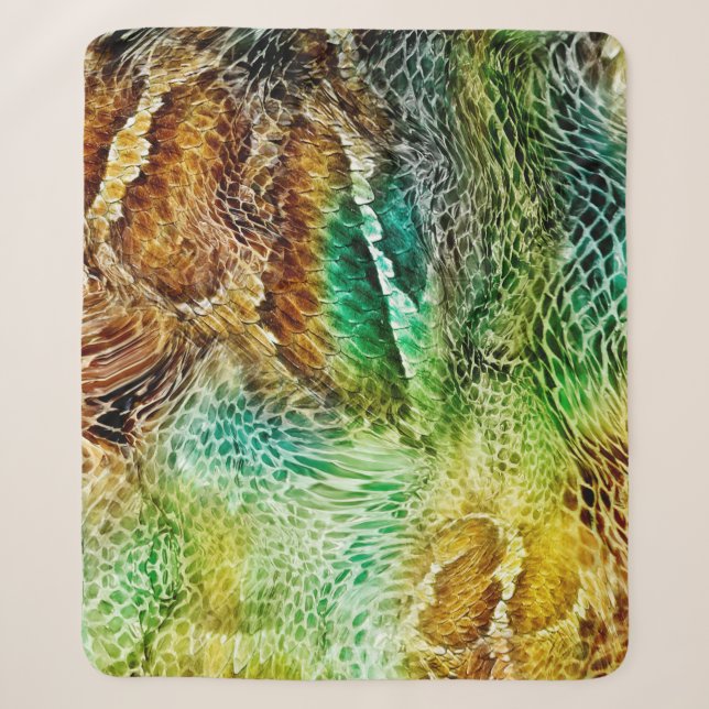 Snake skin background sherpa blanket (Front)