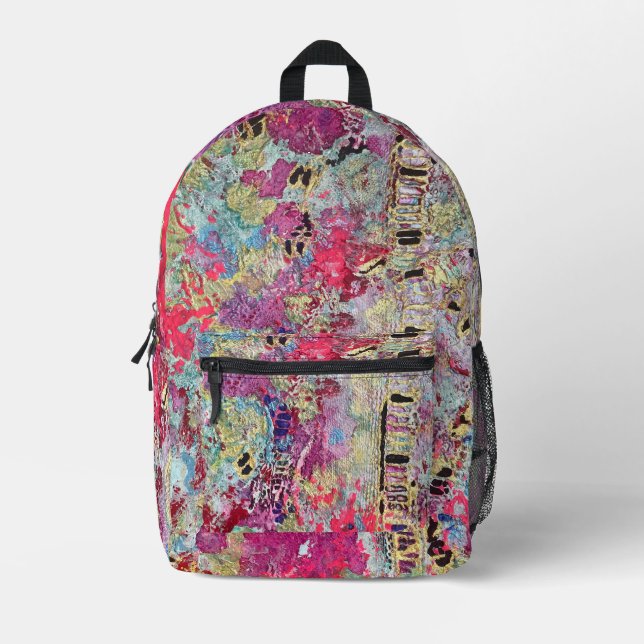 Snake Skin Backpack Bold Vibrant Colourful (Front)
