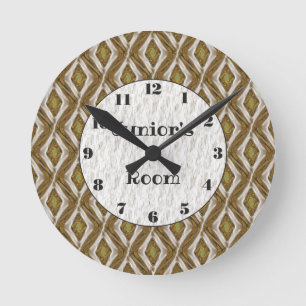 Snake Skin Diamond Pattern Round Clock
