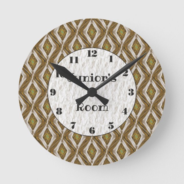 Snake Skin Diamond Pattern Round Clock (Front)