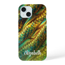 Snake skin green and golden ombre design