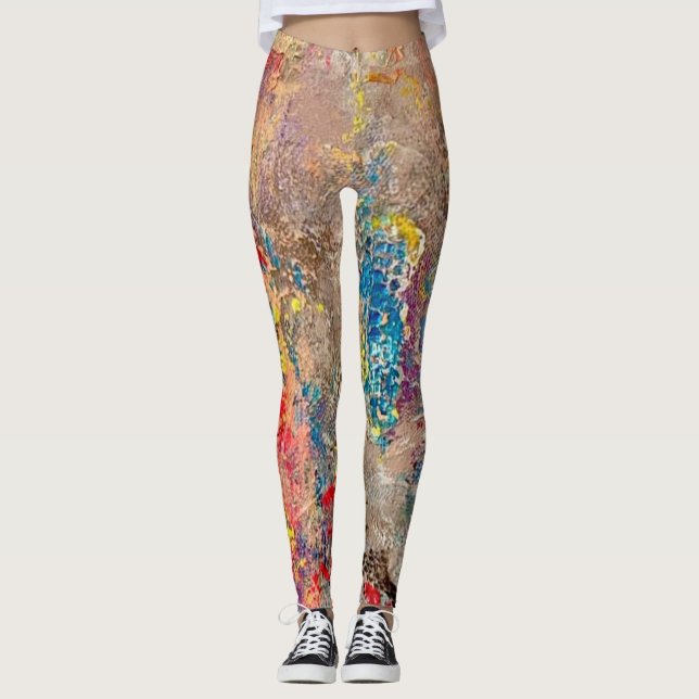Snake Skin Leggings Bold Vibrant Luxury (Front)