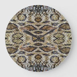 Snake Skin Pattern Texture Large Clock