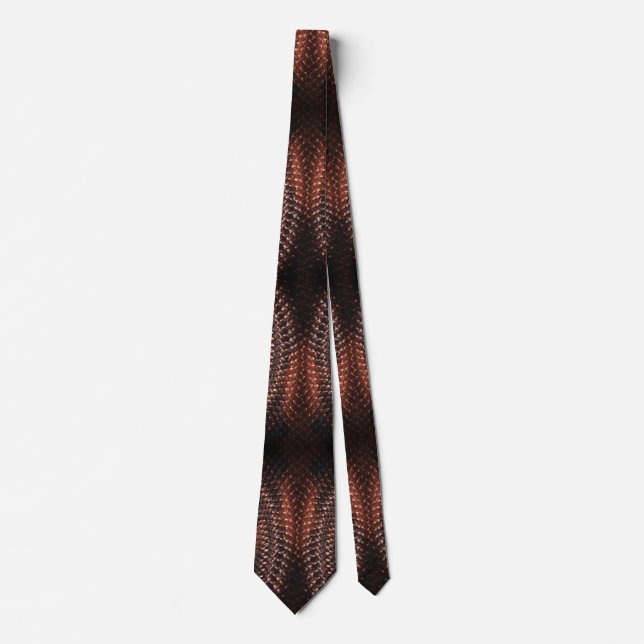 Snake Skin Print Sleek Elegant Novelty Neck Tie (Front)