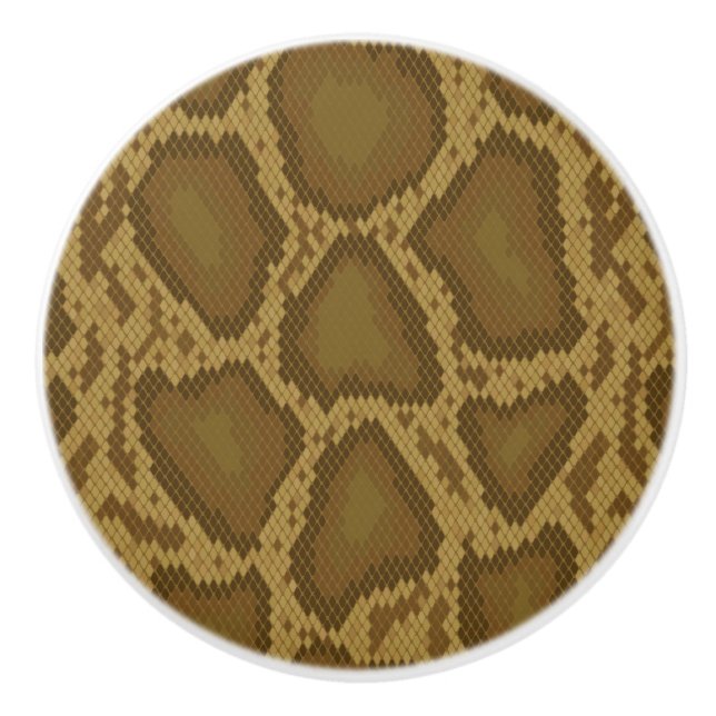 Snake skin, reptile pattern ceramic knob (Front)