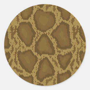Snake skin, reptile pattern classic round sticker