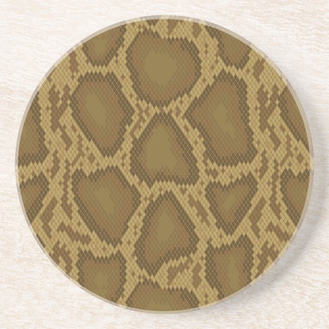 Snake skin, reptile pattern coaster (Front)