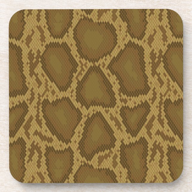 Snake skin, reptile pattern coaster (Front)