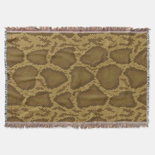 Snake skin, reptile pattern throw blanket (Front)