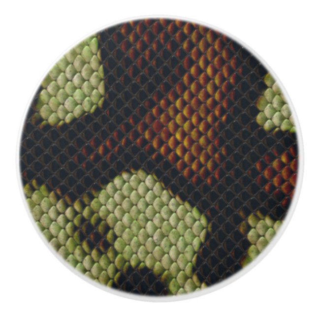 Snake-skin Reptile Scales Wildlife Ceramic Knob (Front)