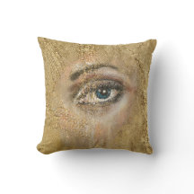 Snake Skin Throw PillowBlue Eyes Gold Snake Scales