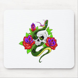 Snake, Skull, and Skull Mouse Pad