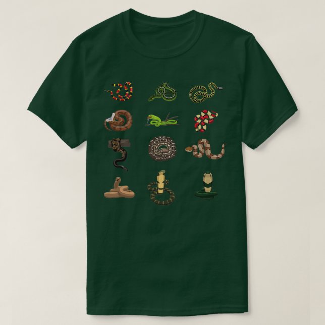 Snake Species Snakes Reptile  T-Shirt (Design Front)