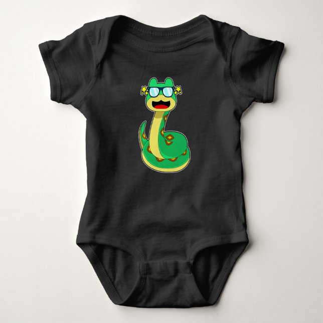 Snake Sunglasses Baby Bodysuit (Front)
