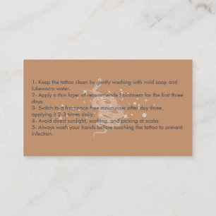 Snake Tattoo Aftercare Instructions Business Card