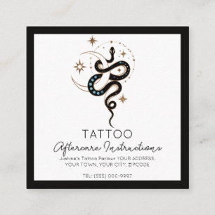 Snake Tattoo Aftercare Instructions Stylish  Square Business Card