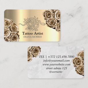 Snake Tattoo Artist Salon Business Card