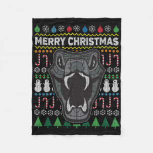 Snake Ugly Christmas Sweater Wildlife Series Fleece Blanket