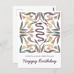 Snake Vines Inspirational Magical Happy Birthday Postcard