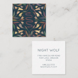 Snake Vines Mystical Magical Boho Colorful   Square Business Card