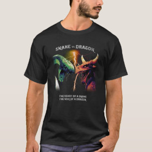 Snake Vs Dragon Cool Fantasy Reader Cool Video Gam T-Shirt