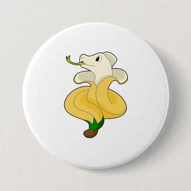 Snake with Banana 7.5 Cm Round Badge (Front)