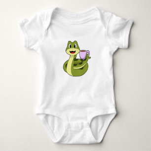 Snake with Cup of Coffee Baby Bodysuit